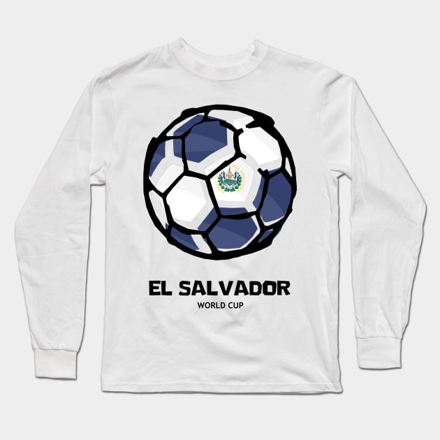 El Salvador Football Country Flag Long Sleeve T-Shirt by KewaleeTee